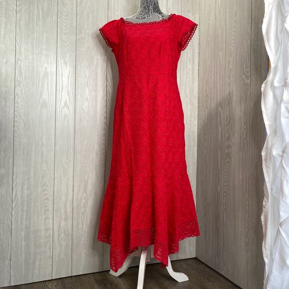 Nanette Lepore Dresses & Skirts - Nanette Lepore Embroidered Floral Dress Red 10
